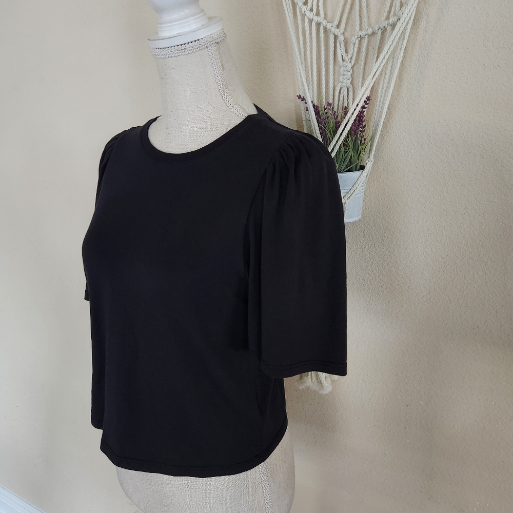 Paige Black Sigrid Puff Sleeve Tee Shirt Size XS NWT $119 - Picture 6 of 12